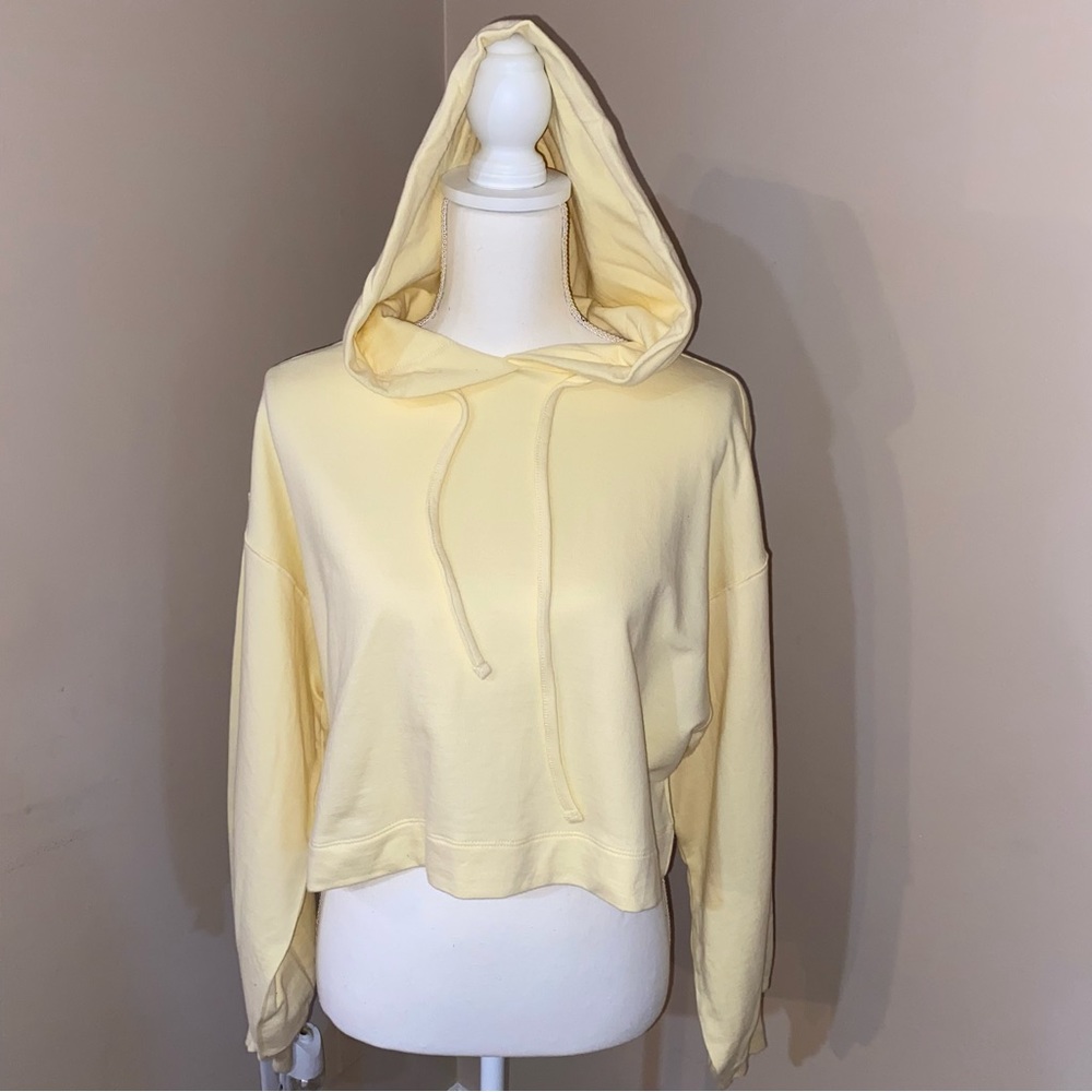 Summer Yellow Pastel Puffy Sleeve Hoodie Sweatshirt